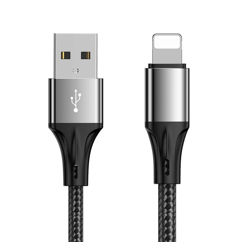 Kabel USB – Lightning, do iPhone SE/8/X/XR/XS/11/12/13/14 do szybkiego ładowania, 1.5 metra, czarny