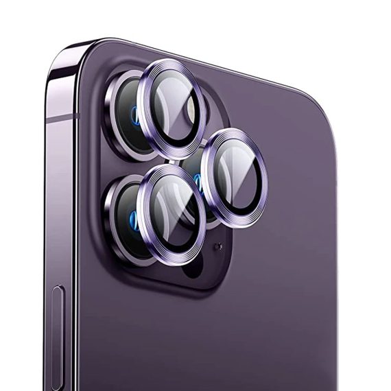 metalowa osłona obiektywów szkło na aparat iphone 14 pro max fioletowy kameleon (kopia)