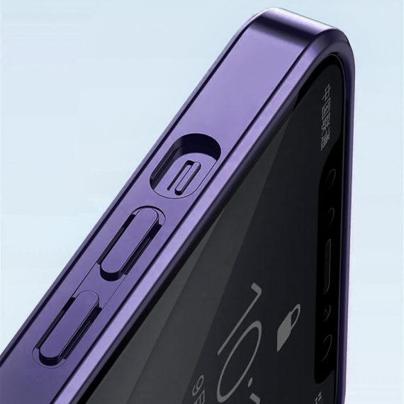 etui do iphone 14 pro max premium purple z osłoną kamery, głęboka purpura