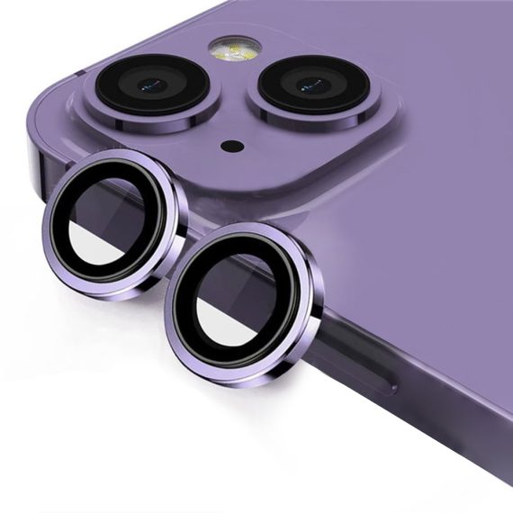 metalowa osłona obiektywów szkło na aparat iphone 14, głęboka purpura