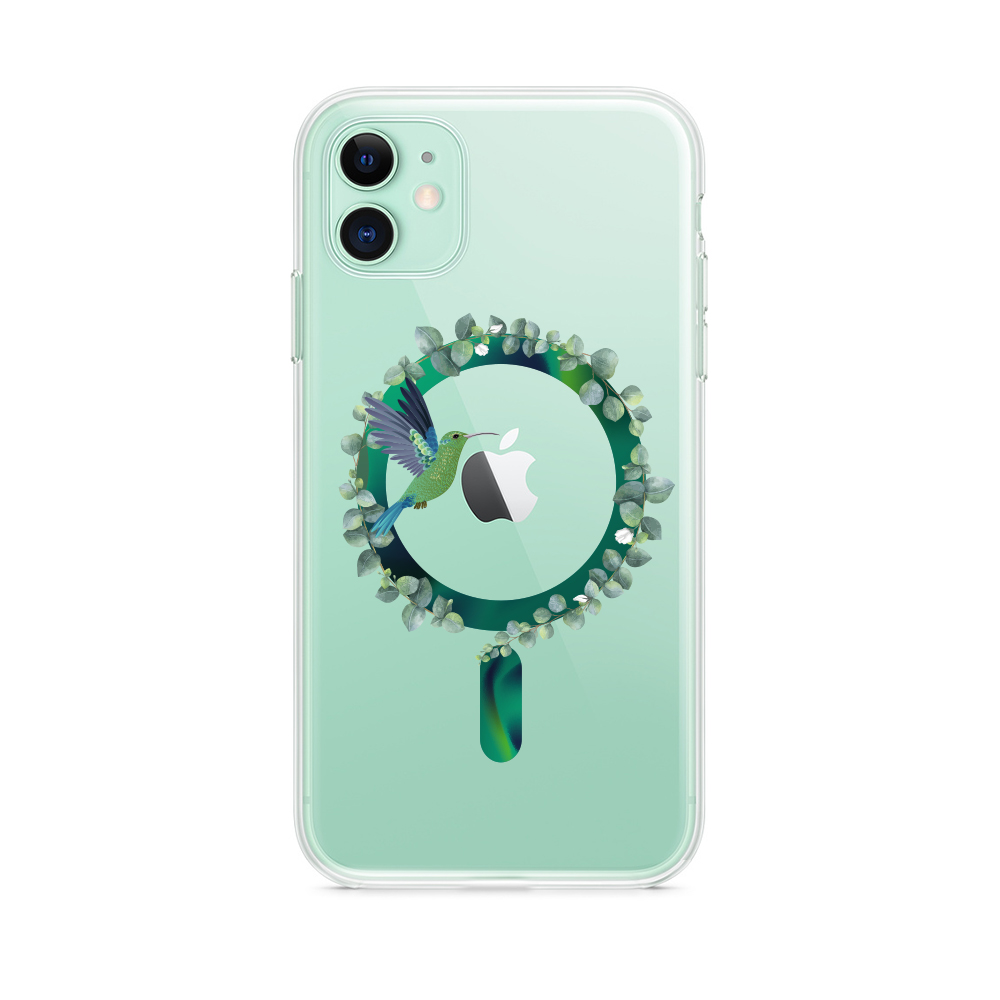 Etui do iPhone 11 MagSafe zielony ptak