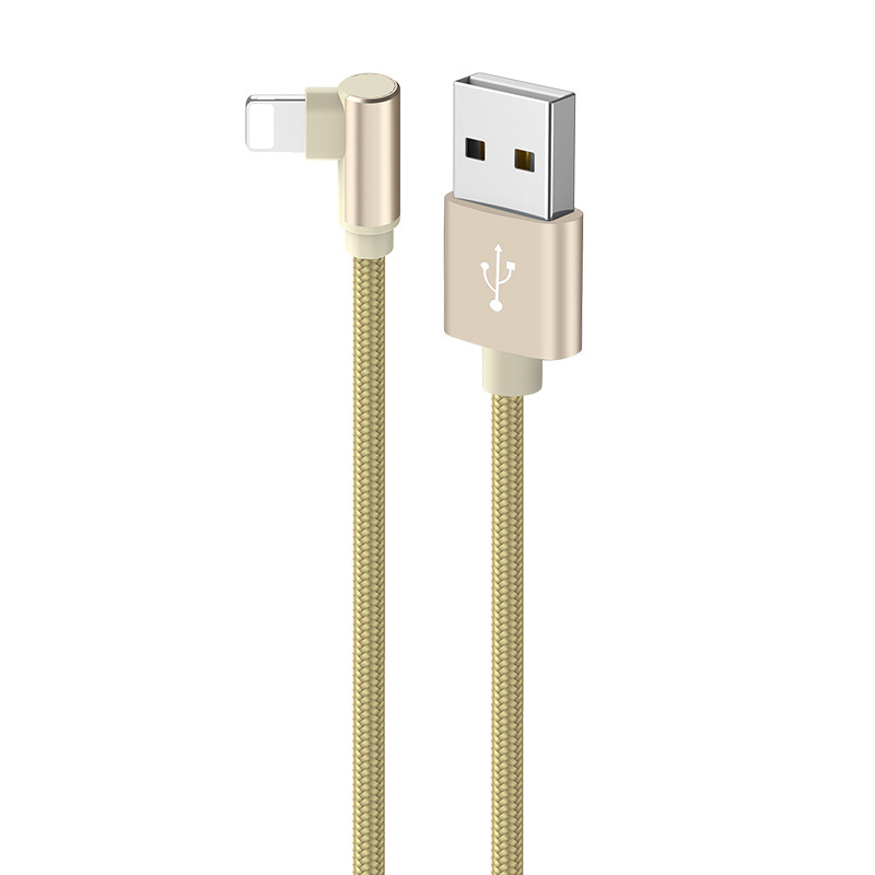 Kabel USB – Lightning, kątowy 90 stopni, złoty