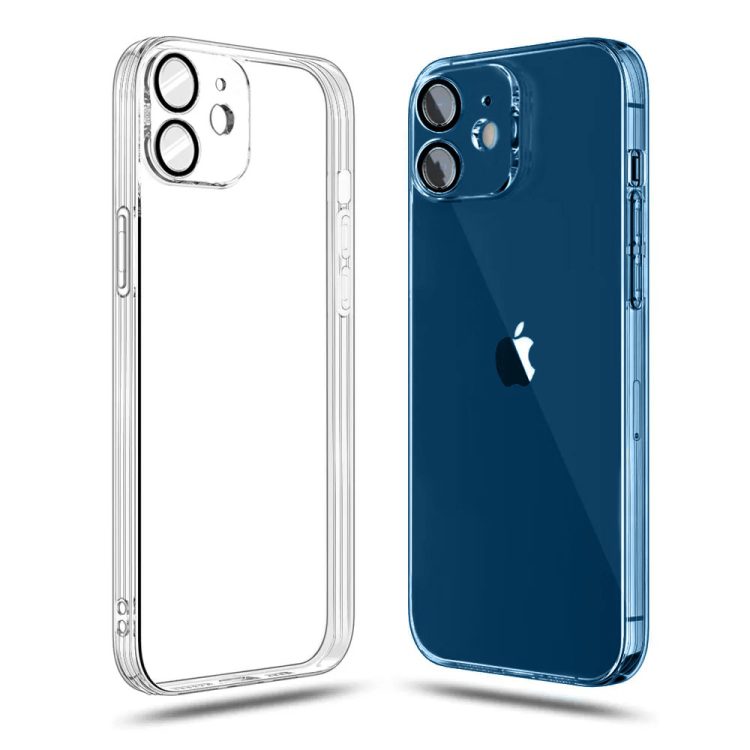 Etui do iPhone 12 Premium Protect Full Cover z osłoną kamery i obiektywów 9H, przeźroczyste
