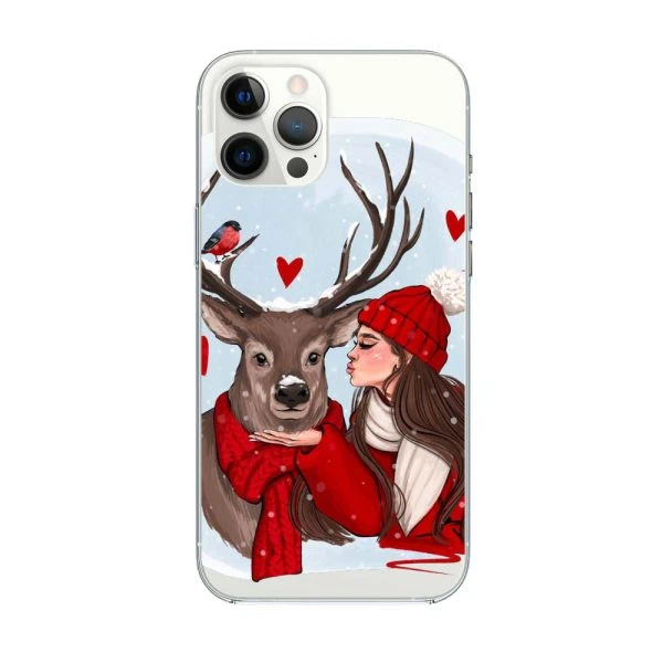Etui do iPhone 15 Pro Max Merry Christmas świąteczny nadruk, pocałunek