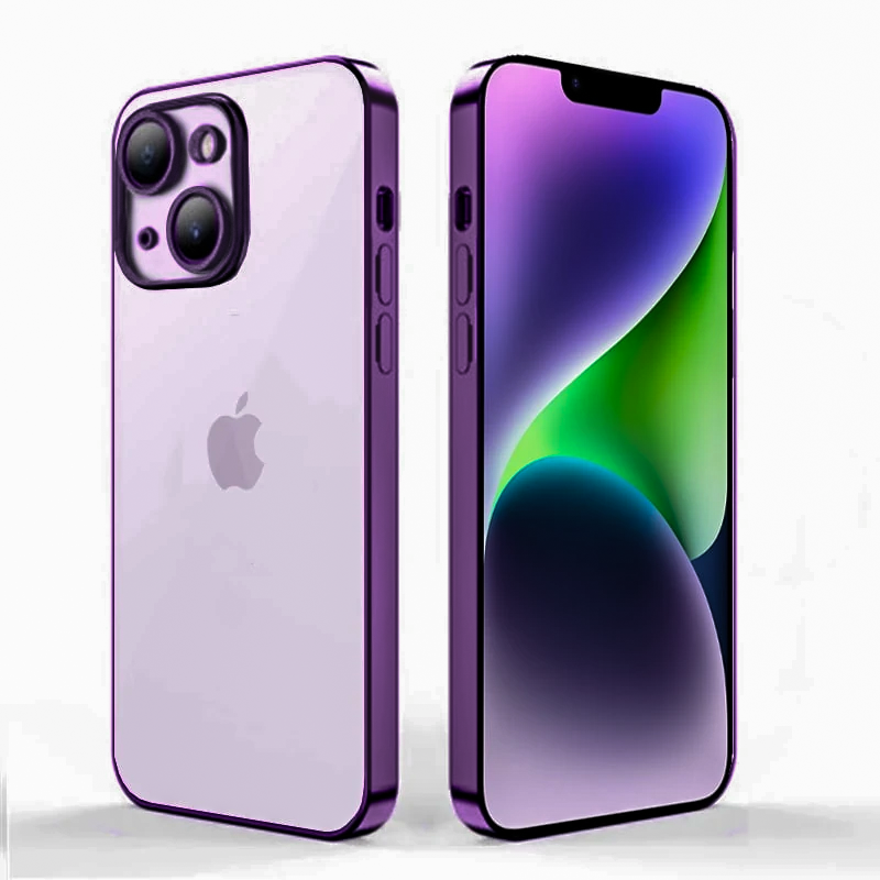 Etui do iPhone 14 slim purple z osłoną kamery, purpurowe