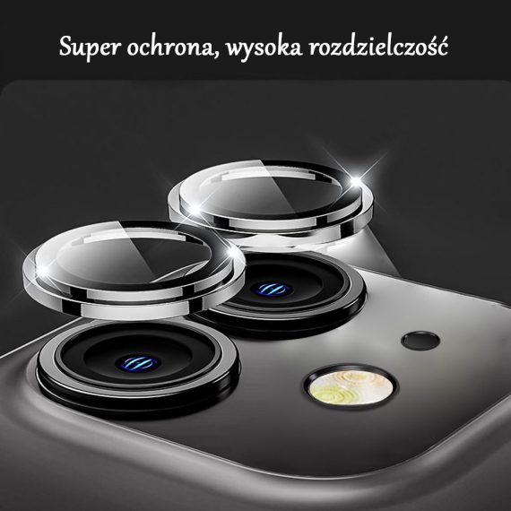 metalowa osłona obiektywów szkło na aparat iphone 12 pro czarna