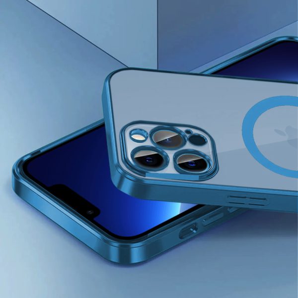 etui do iphone 13 pro max premium blue magsafe z osłoną kamery, górski niebieski