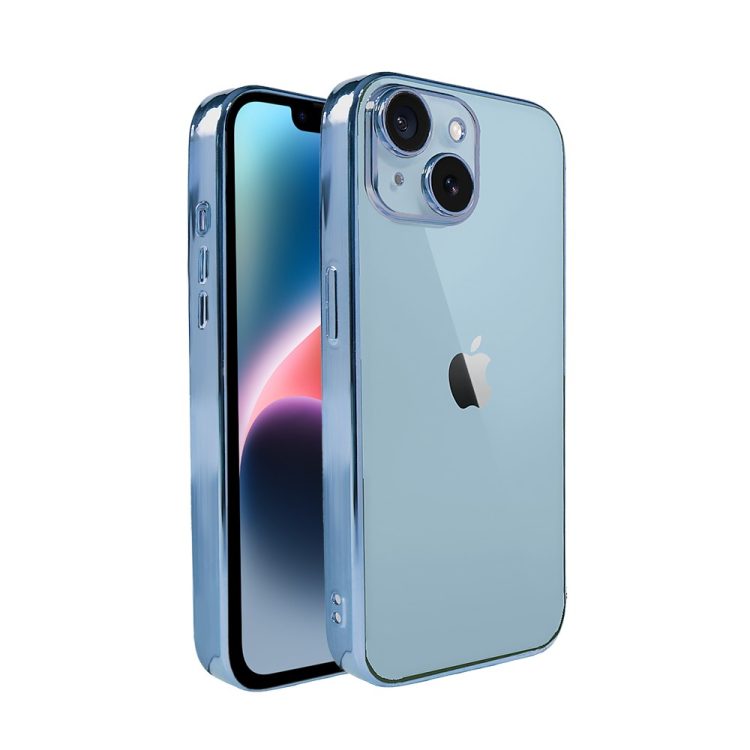 etui do iphone 14 slim blue z osłoną kamery, niebieskie