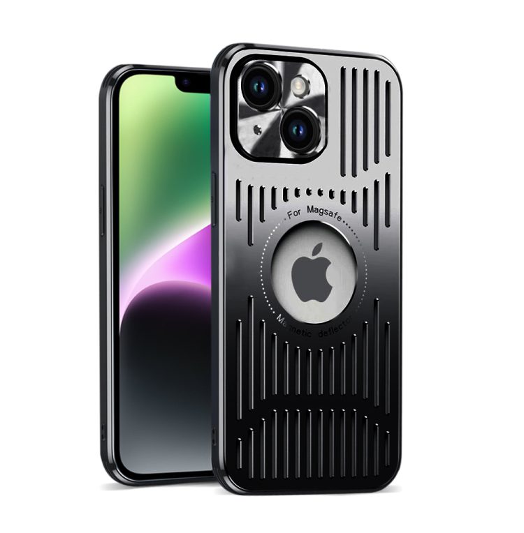 etui do iphone 14 metal defender magsafe z osłoną aparatu, metalowe, głęboka czerń