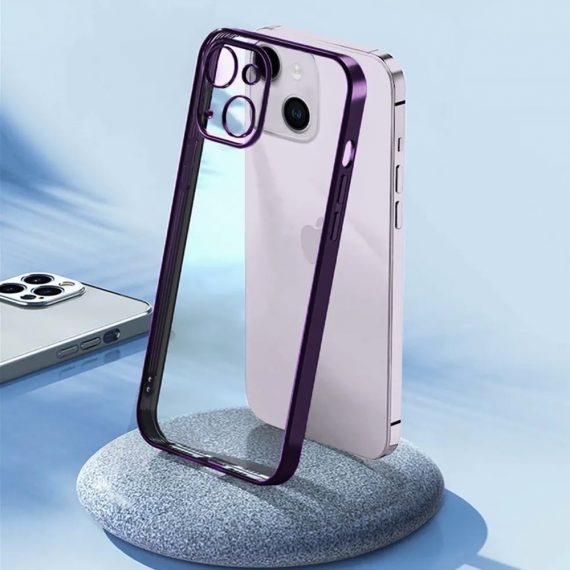 etui do iphone 14 plus premium purple z osłoną kamery, purpurowe