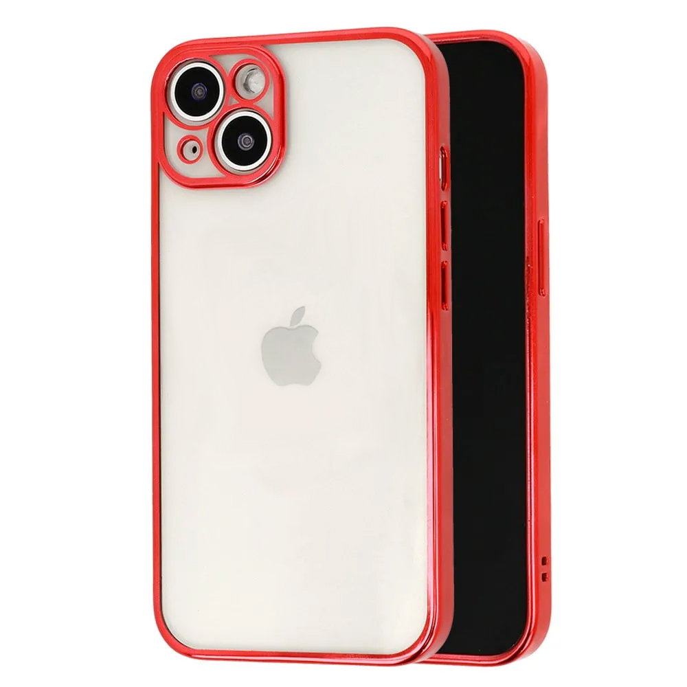 Etui do iPhone 14 Plus premium red z osłoną kamery, czerwone