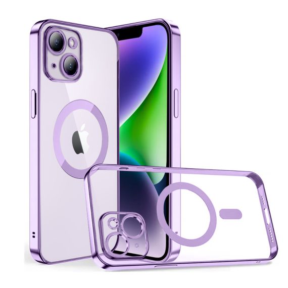 Etui do iPhone 14 premium violet MagSafe z osłoną kamery, fioletowe