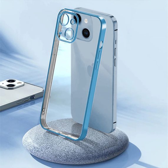 etui do iphone 14 premium blue magsafe z osłoną kamery, niebieskie