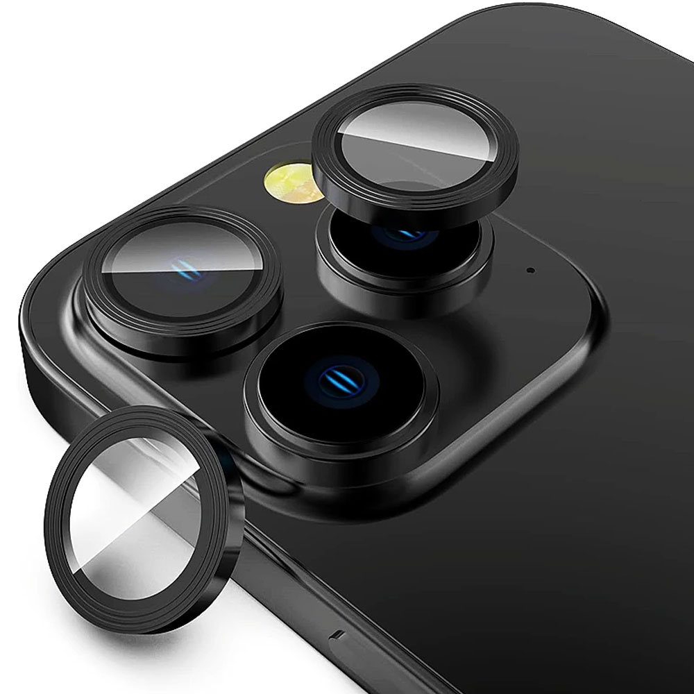 Metalowa osłona obiektywów szkło na aparat iPhone 11 Pro czarna