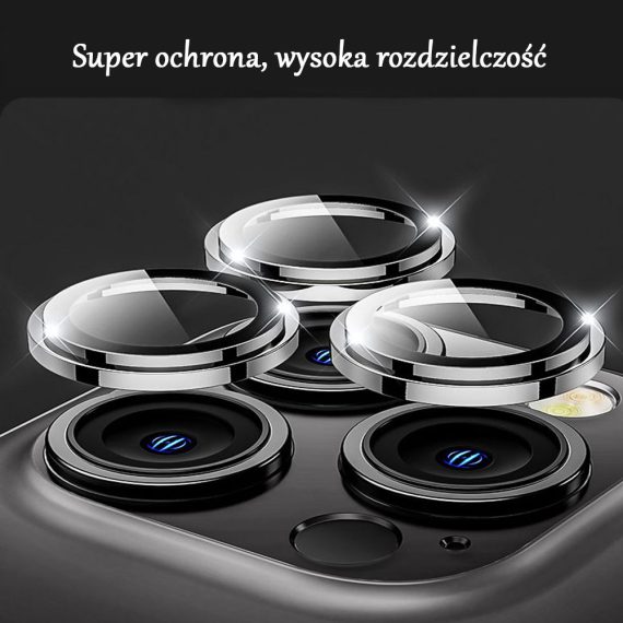 metalowa osłona obiektywów szkło na aparat iphone 12 pro czarna