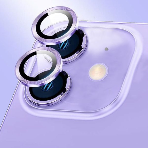 Metalowa osłona obiektywów szkło na aparat iPhone 12 fiolet