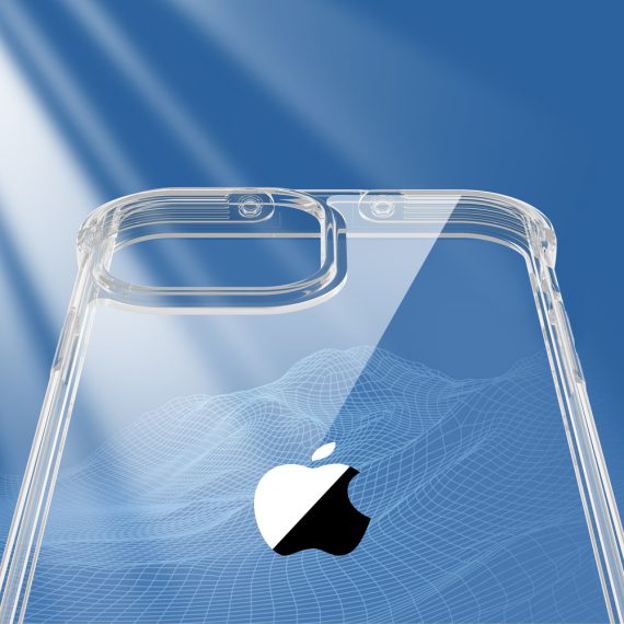 etui do iphone 13 pro przeźroczyste, pancerne, z haczykami podstawką, szklany tył