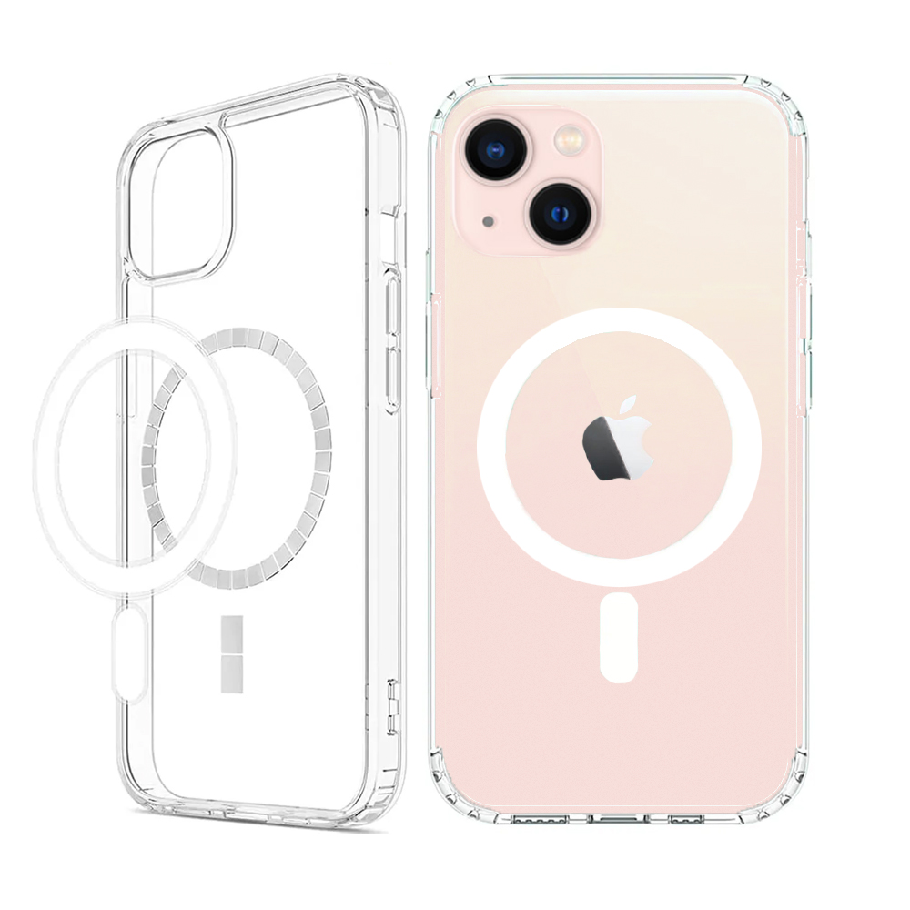 Etui do iPhone 13 Mini Clear Case przeźroczyste, szklany tył z MagSafe