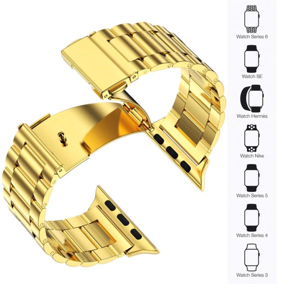 złota bransoleta do apple watch 8 / 7 / 6 / 5 / 4 / 3 / se 41/40/38 mm żółte złoto