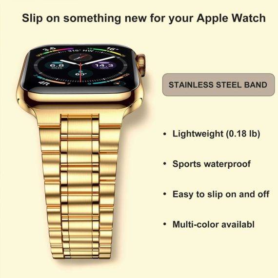 złota bransoleta do apple watch 8 / 7 / 6 / 5 / 4 / 3 / se 41/40/38 mm żółte złoto