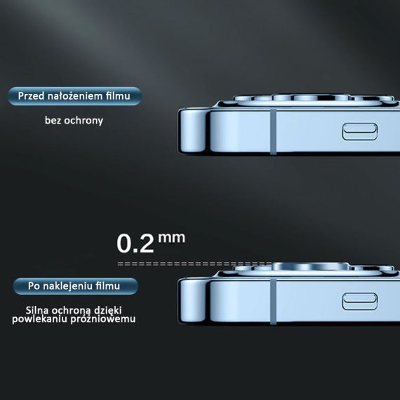 metalowa osłona obiektywów szkło na aparat iphone 14 plus, niebieskie