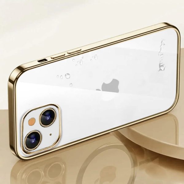 etui do iphone 13 mini premium golden z osłoną kamery, złote
