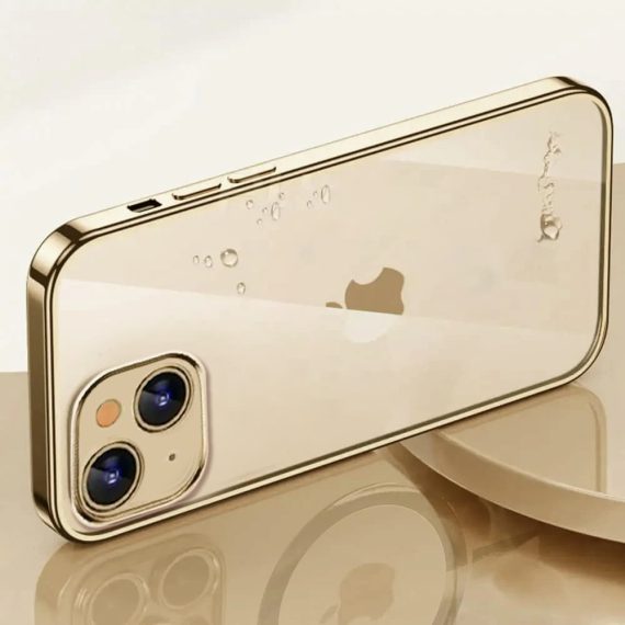 etui do iphone 14 premium golden z osłoną kamery, złote
