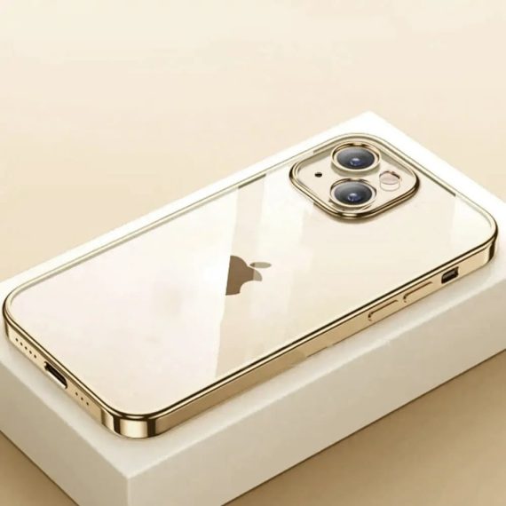 etui do iphone 14 premium golden z osłoną kamery, złote