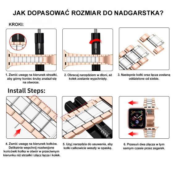 złota bransoleta do apple watch 8 / 7 / 6 / 5 / 4 / 3 / se 38/40/41 żółte złoto