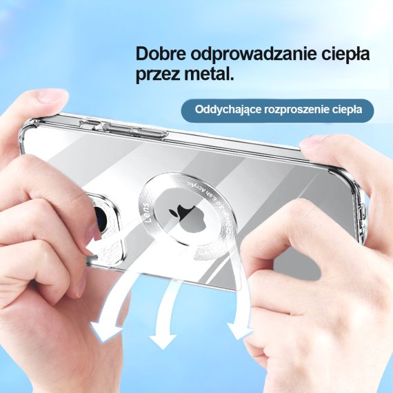 etui do iphone 14 space aluminium szklany tył z osłoną aparatu, srebrne