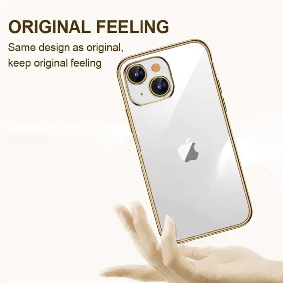 etui do iphone 13 mini premium golden z osłoną kamery, złote