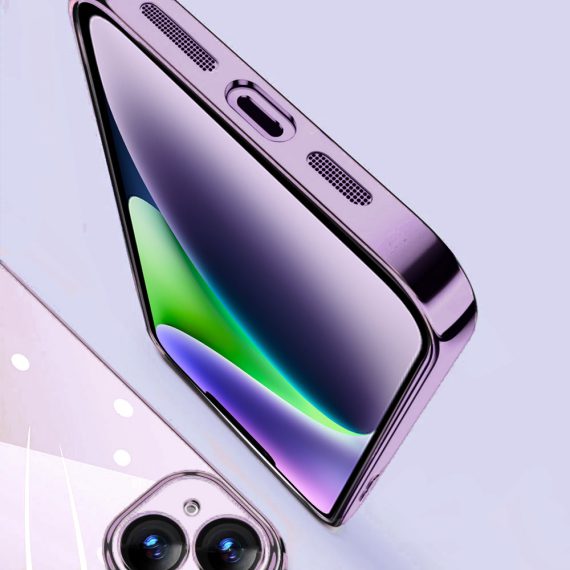 etui do iphone 14 premium rose z osłoną kamery, zimny róż