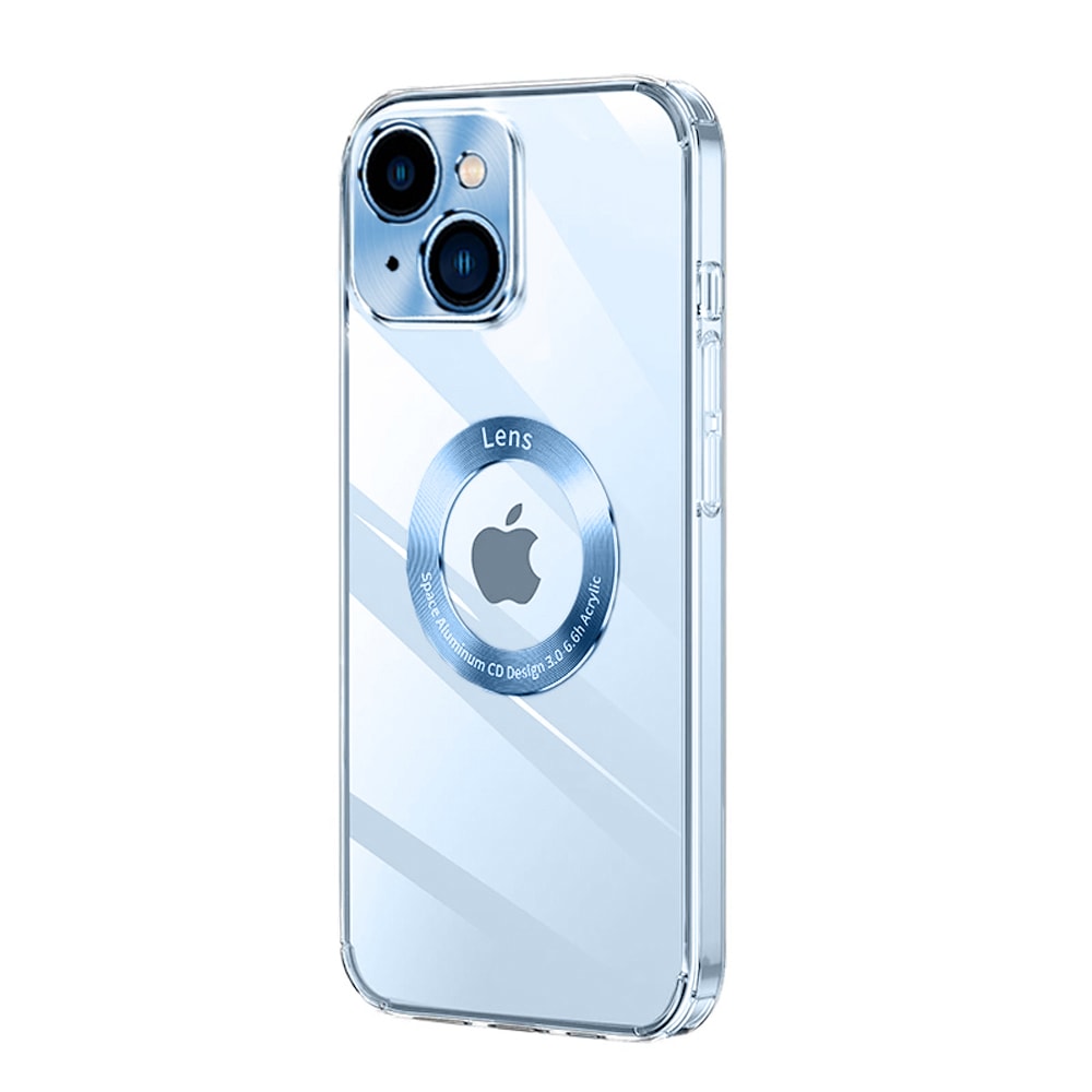Etui do iPhone 14  Space Aluminium szklany tył z osłoną aparatu, górski błękit