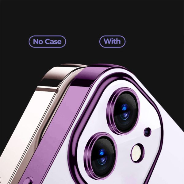 etui do iphone 11 premium violet z osłoną kamery, ciemny fiolet
