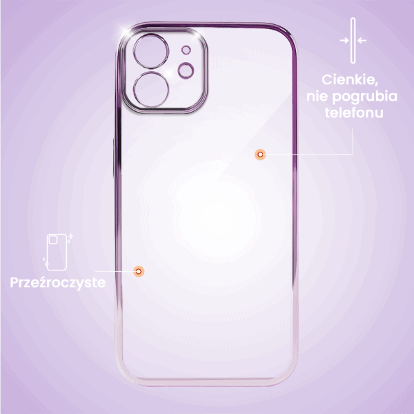 etui do iphone 11 slim violet z osłoną kamery, ciemny fiolet