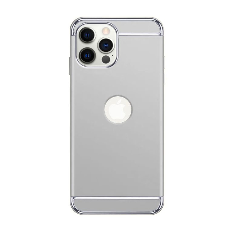 etui do iphone 12 pro eleganckie cienkie ze zdobieniami i widocznym logo, srebrne