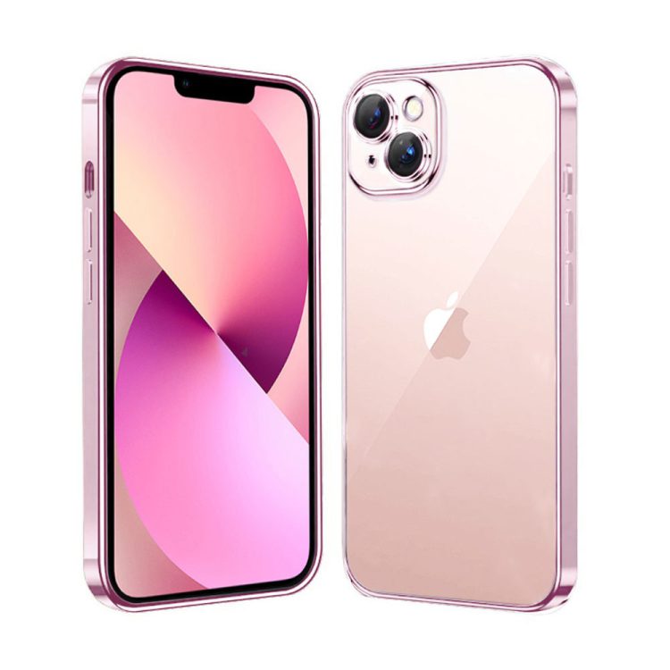 etui do iphone 13 slim pink z osłoną kamery, zimny róż