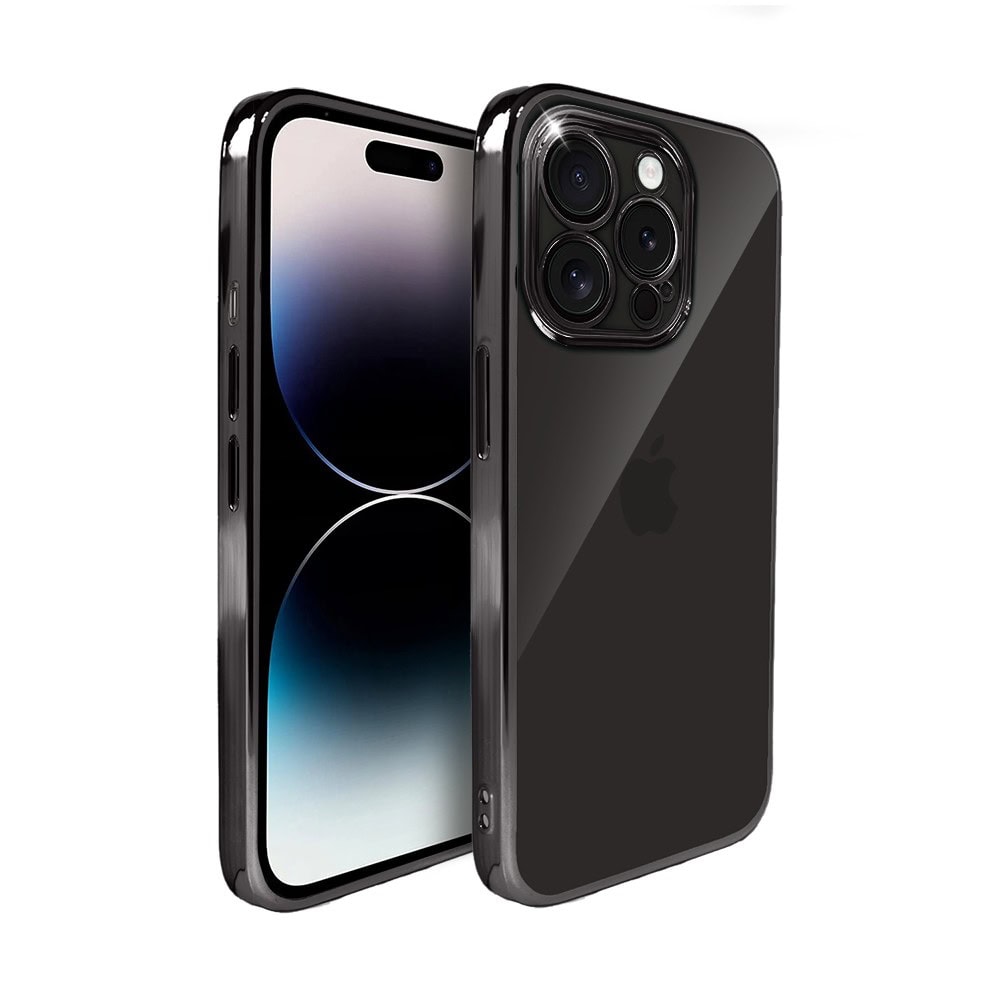 etui do iphone 14 pro max slim black z osłoną kamery, czarne grafitowe