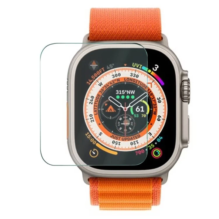 szkło hartowane wzmocnione full touch na ekran zegarka apple watch ultra, 49mm