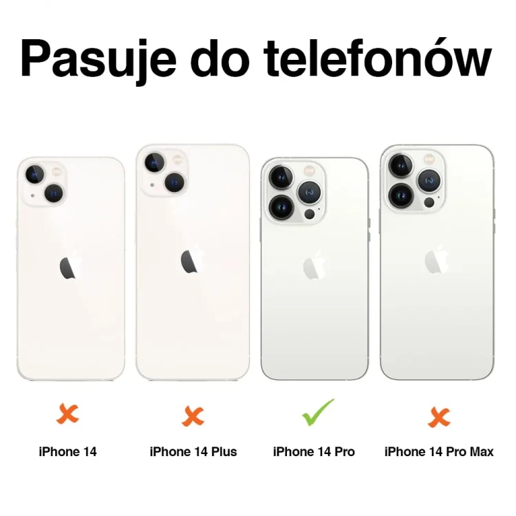 Kategoria 14 Pro etui do iphone 14 pro transparentne, złote elementy, wycięcie na logo telefonu
