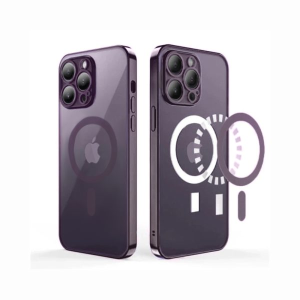 Etui do iPhone 14 Pro premium purple MagSafe z osłoną kamery, głęboka purpura