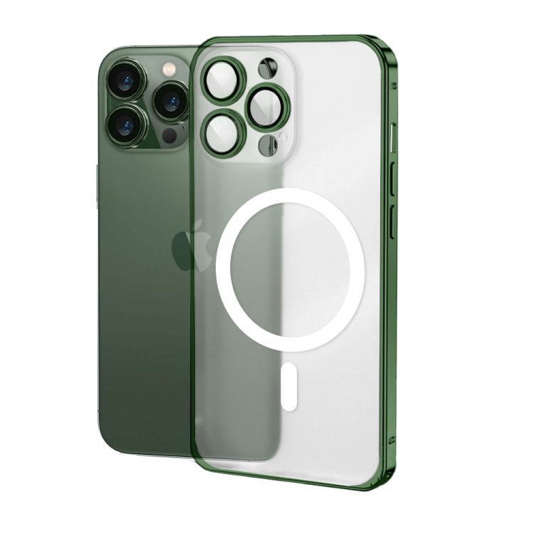 etui do iphone 13 pro magsafe metalic gold frame oryginal matowe, złota ramka, ochrona aparatu