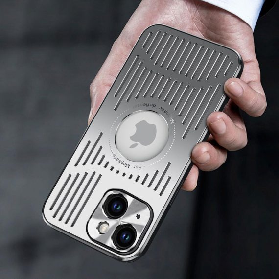 etui do iphone 14 metal defender magsafe z osłoną aparatu, metalowe, głęboka czerń
