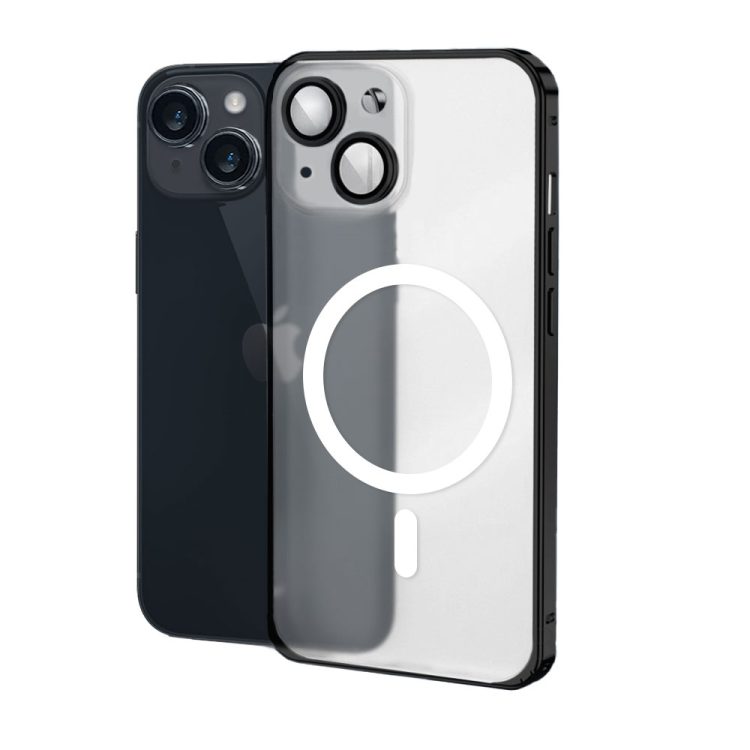 etui do iphone 14 metalic black frame oryginal matowe, ochrona aparatu, czarne