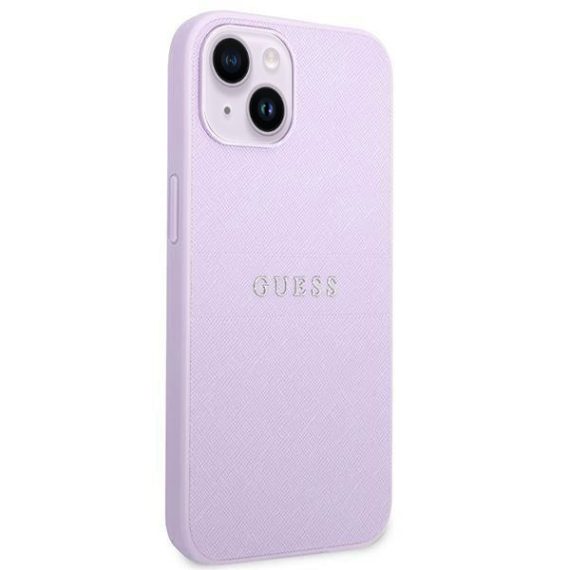 etui do iphone 14 guess elegant violet, fioletowe, srebrne logo