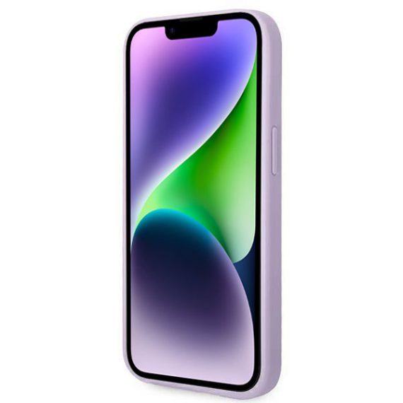 etui do iphone 14 guess elegant violet, fioletowe, srebrne logo