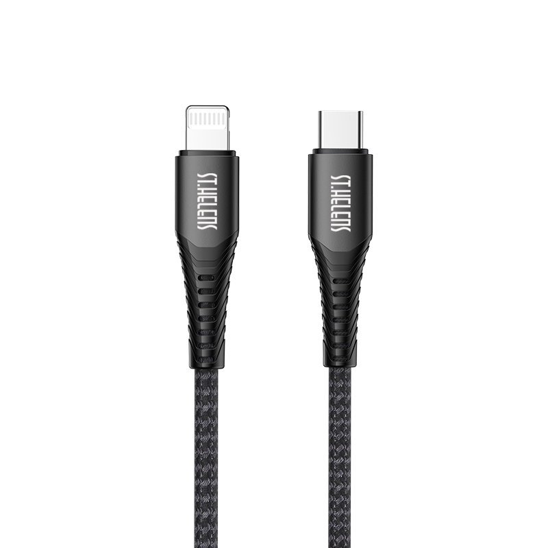 Kabel USB-C Lightning MFI do szybkiego ładowania 1,8m, czarny