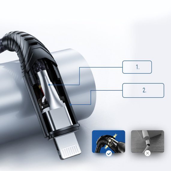 kabel usb c do iphone lightning (wszystkie modele) do szybkiego ładowania 1,8m, czarny