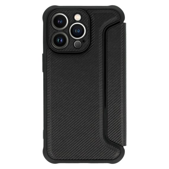 etui do iphone 14 pro max carbon book zamykane, książka, czarne