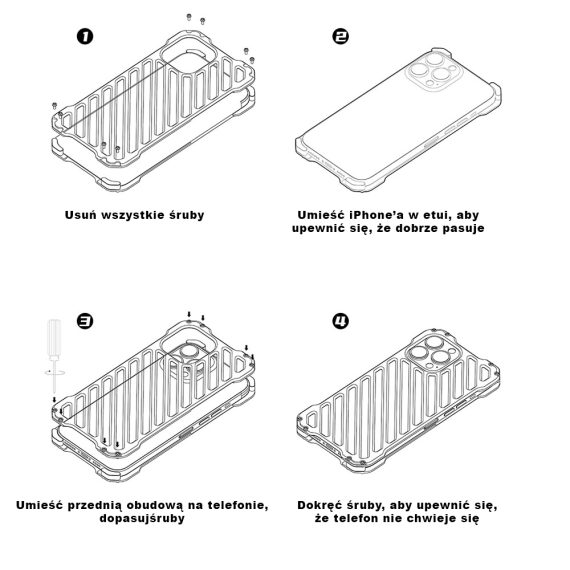 etui do iphone 14 pro pancerne, czarne
